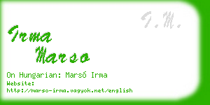 irma marso business card